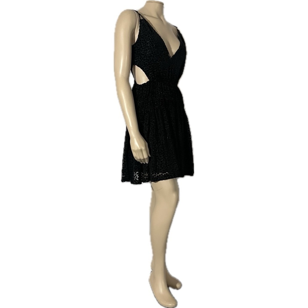 NWT Maje Cutout Glittered Flocked Tulle Mini Dress - Picture 4 of 16